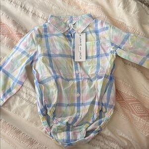 Janie and Jack Multicolor Plaid Baby Bodysuit